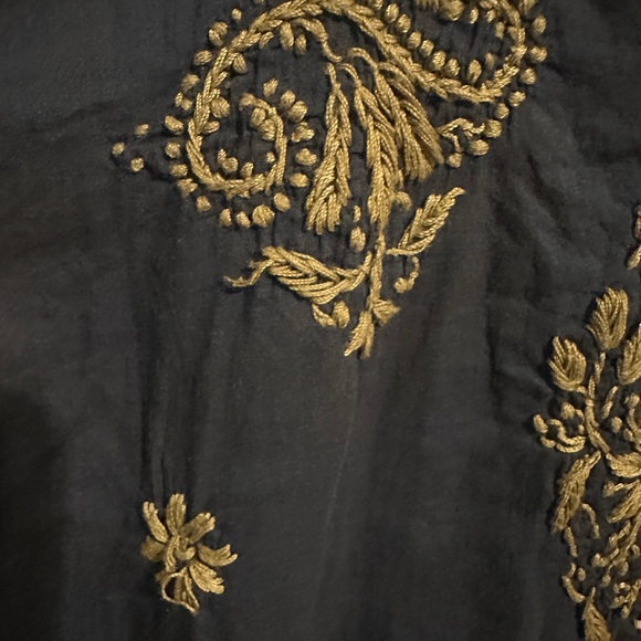 Roberta Roller Rabbit Dark Navy Bespoke Faith Dress with beige embroidery size M - Picture 14 of 15